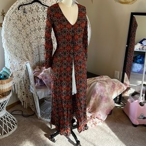 Floral pattern button up maxi dress